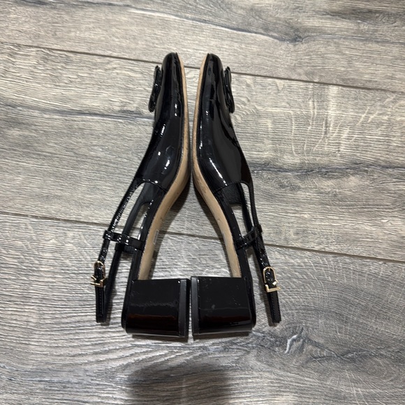 • Larroude • Women’s Block Heel Square Toe Heels Patent Black Leather 10 - Picture 4 of 5